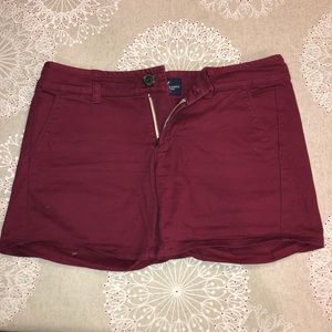American Eagle Maroon Midi Shorts